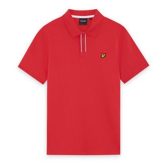 Lyle & Scott Polo met Contrasterende Bies - Heren - Tops - Rood - Maat: XL Katoen