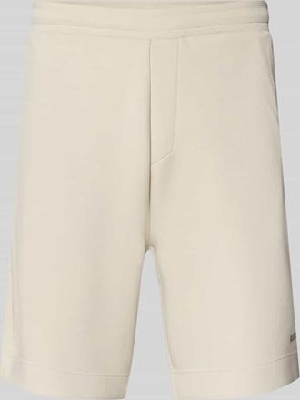 HUGO BOSS Regular Fit Sweatshorts aus Baumwoll-Mix Modell JT_GLOBE in Sand, Gr&ouml;&szlig;e XXL