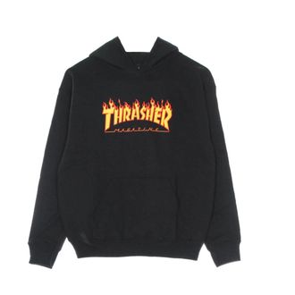 Thrasher Kids Sweatshirts, male, Black, S, Flame Hood Sweatshirt Black/Yellow