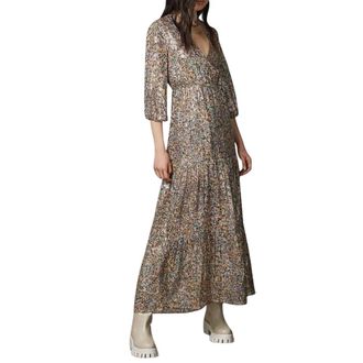 Patrizia Pepe Silk Long Dress - Dames - Maxi kleedjes - Veelkleurig - XS - Kleedjes