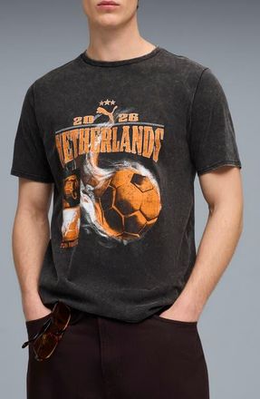 Puma Fanpack 90s Netherlands Cotton Graphic T-Shirt in Puma Black/Rickie Orange at Nordstrom, Size Xx-Large