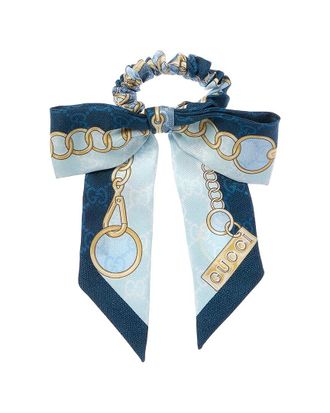 Gucci Gg Chain Silk Scrunchie
