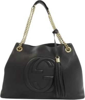 Gucci Pre-owned Vintage Tote Bag - Dames - Vintage Shopper - Zwart - ONE Size - Leer - Vintage