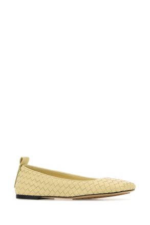 Bottega Veneta Womens Yellow Leather Charlotte Ballerinas Butter Ballerine Flat Shoes