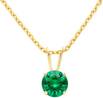 SuperJeweler 3/4 Carat Gemstone Solitaire Pendant Necklace in Gold with Free Chain - Multiple Gemstone Options Available