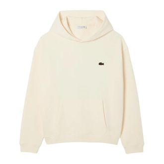 Lacoste Hoodies & sweatvesten, Heren, Beige, M, Katoen, Losvallende Hoodie met Print