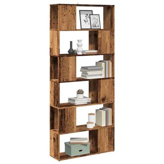 Berkfield Home Book Cabinet/Room Divider Old Wood 80x24x186 cm in Brown | Size: 80 x 24 x 186 cm