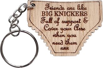 Generic Best Friend Keyring Funny Knickers Fob Friends Birthday Gift Wooden Key Chain (Friends Oak)
