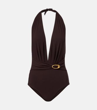 Karla Colletto Solid embellished swimsuit