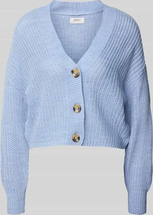 Only Regular Fit Strickjacke mit einreihiger Knopfleiste Modell CAROL NICE in Hellblau, Gr&ouml;&szlig;e XL