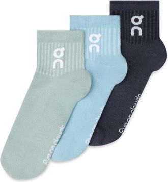 On Logo Mid 3-Pack Socks in Wash/Navy at Nordstrom, Size Medium