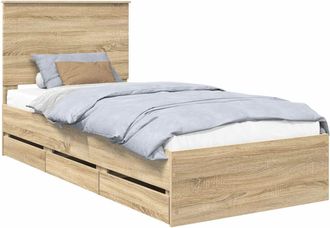 vidaXL Estructura De Cama Roble Sonoma 75 X 190 Cm Madera Ingenieril Vidaxl