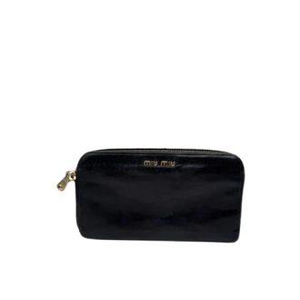 Miu Miu Pre-owned Leather Wallet - Dames - Vintage Accessoires - Zwart - ONE Size - Leer - Vintage