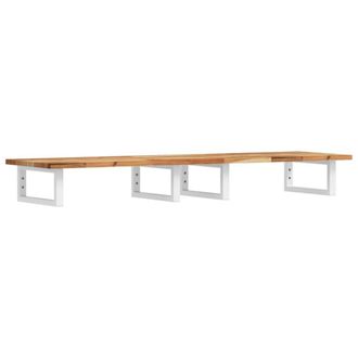 Berkfield Home Basin Shelf Wall Mounted Steel & Solid Wood Acacia in Brown