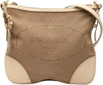 Prada Borsa a tracolla Pre-owned in tela - - Pre-owned - Donna - Marrone - ONE SIZE