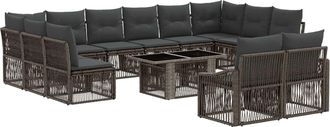 vidaXL Conjunto De Sof&aacute;s De Jard&iacute;n 13 Uds. Gris Y Gris Oscuro Vidaxl