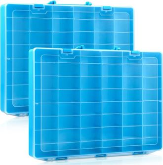OEM Un Conjunto De Dos Cajas De Almacenamiento De Pl&aacute;stico, Con Un Total De 48 Compartimentos Y Separadores Extra&iacute;bles, Para Guardar Juguetes