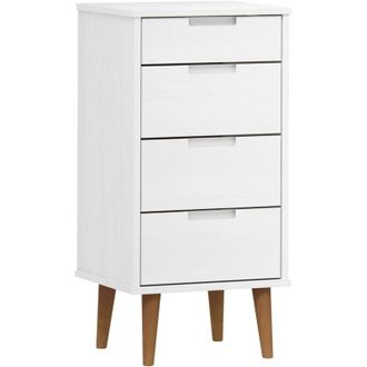 vidaXL Drawer Cabinet MOLDE White 40x35x82 cm Solid Wood Pine vidaXL