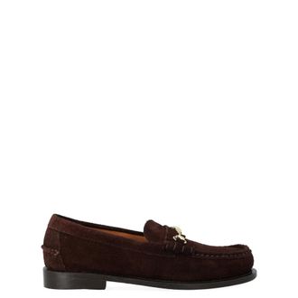 Sebago Brown suede moccasin with metal clamp