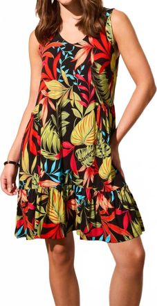 Tribal Printed Sleeveless Dress In Surf Blue