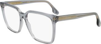 Victoria Beckham Eyeglasses Square Full Rim, Transparent Grey Frame And Clear Demo Lenses Lens Vb2669037