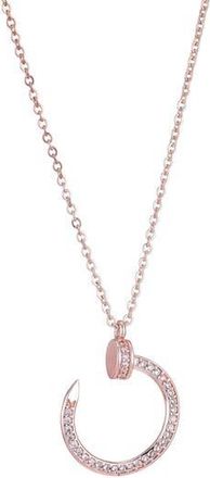 Adornia Curved Cubic Zirconia Nail Ring Pendant Necklace in Pink at Nordstrom Rack