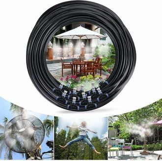 OEM Sistema De Nebulizaci&oacute;n, 15 M, 15 Boquillas, Sistema De Riego Por Nebulizaci&oacute;n Para Jard&iacute;n, Distribuci&oacute;n, Para Patio, Jard&iacute;n, Invernadero, Trampol&iacute;n P