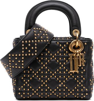 Dior Pre-owned Womens Lady Studded Bag - Black Leather - One Size