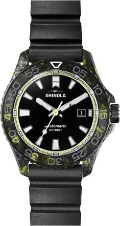 Shinola Monster Forged Carbon Automatic Dive Watch Gift Set, 45mm in Black at Nordstrom