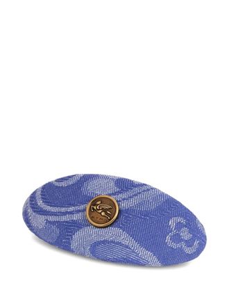 Etro Denim haarclip met jacquard - Blauw