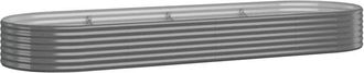 vidaXL Garden Raised Bed Galvanised Steel 322x100x36 cm Grey Vidaxl