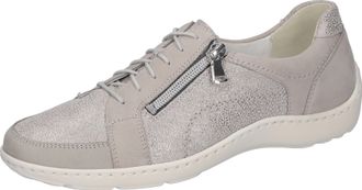 Waldl&auml;ufer Schn&uuml;rschuh WALDL&Auml;UFER HENNI, Damen, Gr. 4,5 (37,5), grau (hellgrau), Nubukleder, Veloursleder, Schuhe Schn&uuml;rschuh, in Komfortweite H = sehr weit, Fre