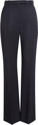 Alexander McQueen High Waist Wool Straight Leg Pants in Indigo at Nordstrom, Size 10 Us