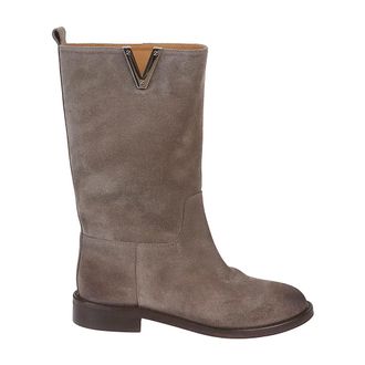 Via Roma 15 High Boots, female, Gray, Size: 6 1/2 US Velour 4323 Boots