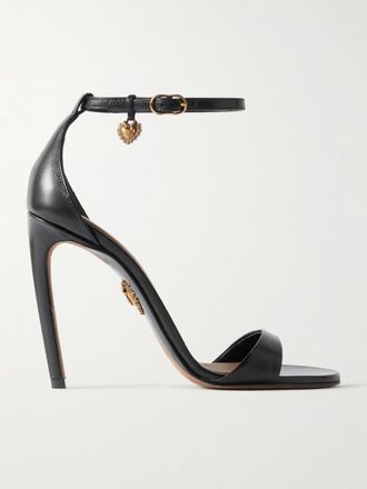 Dolce & Gabbana Sandali In Pelle Con Decorazioni - Nero