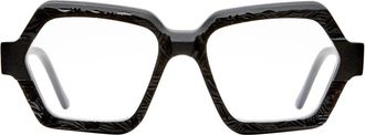 Kuboraum Hexagonale Zwarte Matte Bril - Dames - Brillen - Zwart - ONE Size - Accessoires