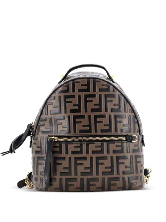 Fendi By The Way Zucca Embossed Leather Mini backpack - Brown
