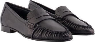 Aeyde Womens Aldous Loafers - Aeyde Leather Black Calfskin Shoes Flat-Shoes