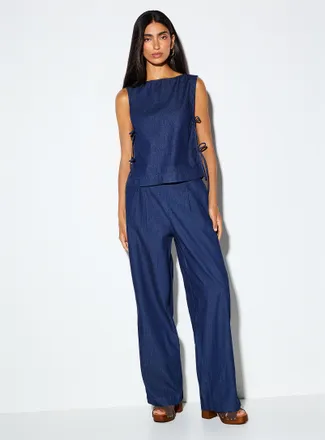 Jack & Jones Womens Double-pleated lightweight denim jean