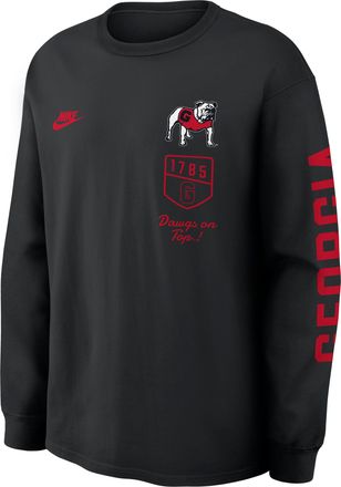 Nike Georgia Legacy Nike Mens College Long-Sleeve T-Shirt in Black | 04T900AUGV-4MX