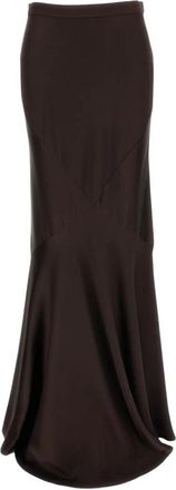 Max Mara Lange Maxirok - Dames - Maxi Rokken - Bruin - XS - Satijn - Rokken