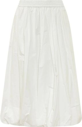 Max Mara Folk Midi Rok - Dames - Midirokken - Wit - 2XS - Katoen - Rokken