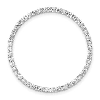 Diamond2Deal 14k White Gold 1ct. Diamond Circle Chain Slide Pendant
