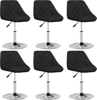 vidaXL Vidaxl - Sillas De Comedor 6 Unidades Cuero Sint&eacute;tico Negro