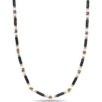 Eye Candy Los Angeles Mens Oliver Agate Beaded Necklace in Black at Nordstrom Rack