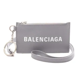 Balenciaga Gray Leather Coin Purse/Coin Case (Pre-Owned)