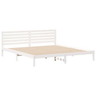 Berkfield Home with Headboard White 180 x 210 cm Solid pine wood