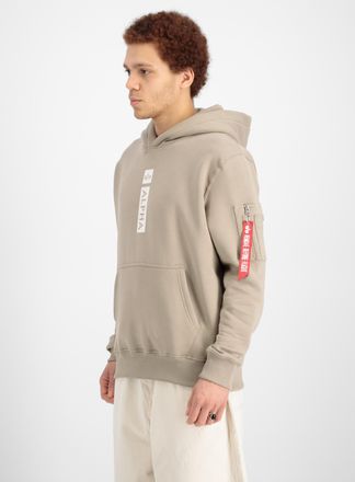 Alpha Industries Hoodie ALPHA INDUSTRIES Alpha Puff Print Hoodie, Herren, Gr. XXL, beige (vintage sand), Obermaterial: 80% Baumwolle, 20% Polyester, regular fit, Sweat