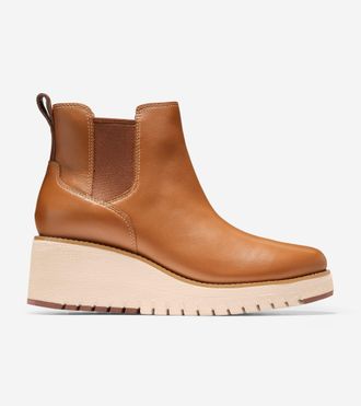 Cole Haan Womens ZER&Oslash;GRAND City Wedge Waterproof Boots - Brown Size 10.5