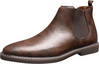 Generic Outdoor Shoes Mens Waterproof: Elegant Ankle Boots Leather Plain Chelsea Boots Breathable Non-Slip Formal Shoes Soft Soles Evening Shoes Comfortable P